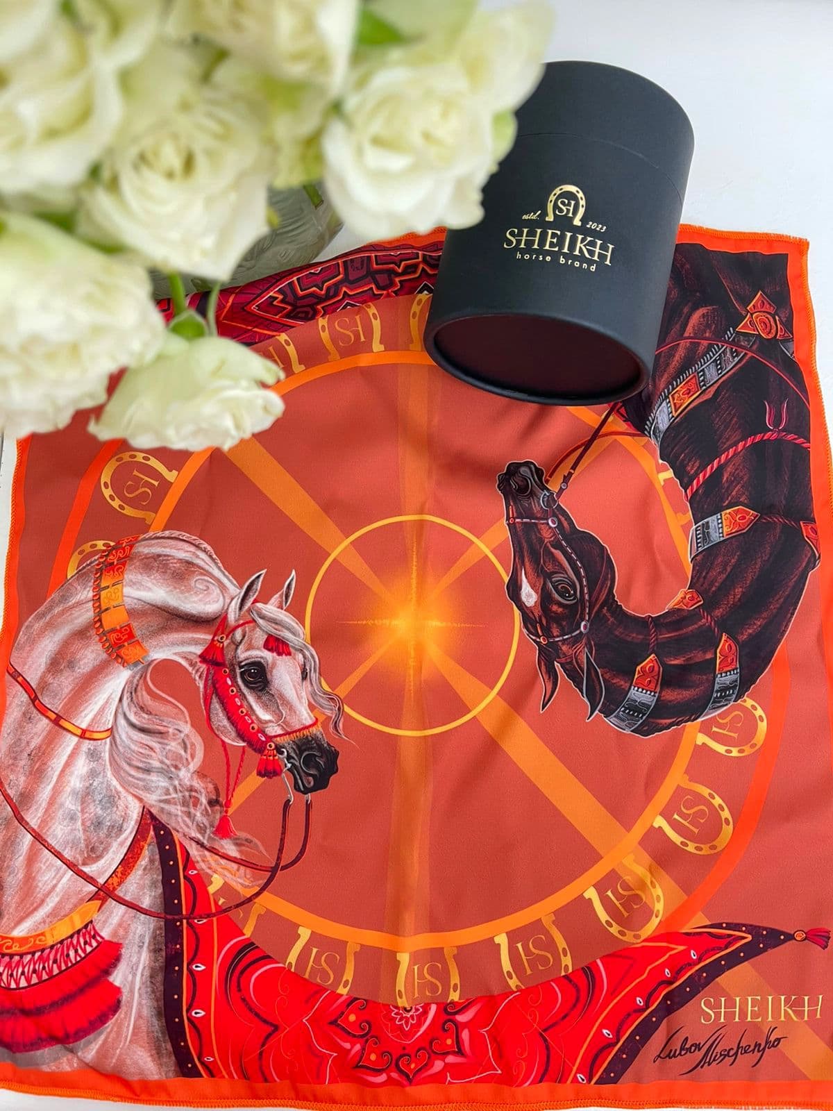 Платок большой коллекция ДЮНА SHEIKH HORSE BRAND