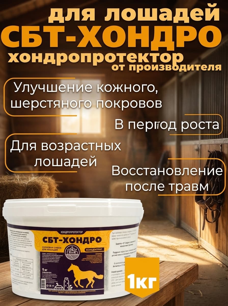 СБТ-Хондро концентрат 1кг Хондропротектор для Лошадей
